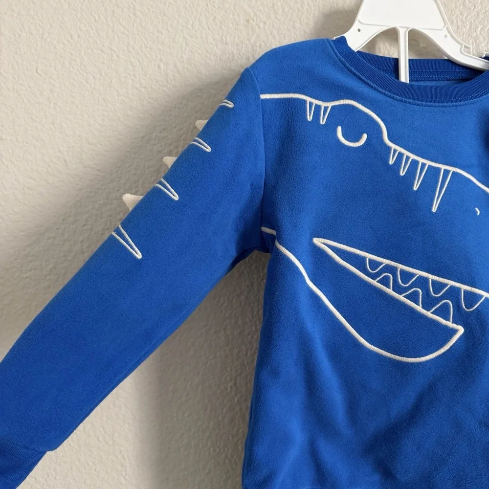 Carter's Boys Size 4T 4 2-Pc Long Sleeve Fleece Pajama Set NWT Dinosaur T-Rex